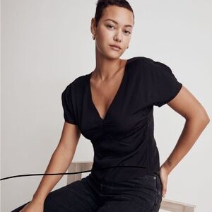 Madewell Black V-Neck Blouse